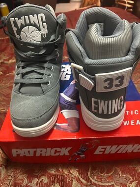 Ewing Athletics Men’s Gray High-Top Athletic Sneakers